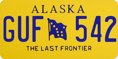 AK license plate GUF542