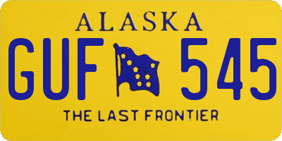 AK license plate GUF545