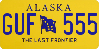 AK license plate GUF555