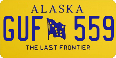 AK license plate GUF559