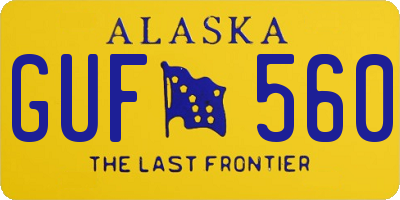 AK license plate GUF560