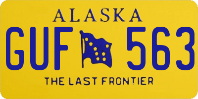 AK license plate GUF563