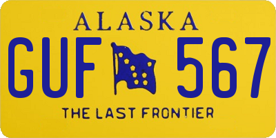 AK license plate GUF567