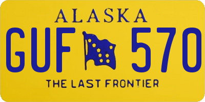 AK license plate GUF570