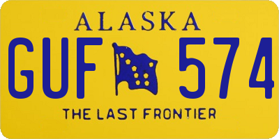 AK license plate GUF574