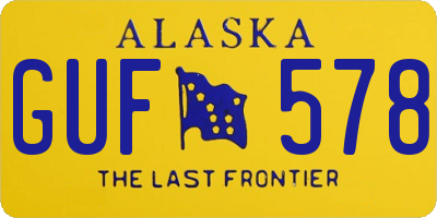 AK license plate GUF578