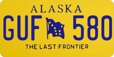 AK license plate GUF580