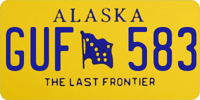 AK license plate GUF583