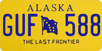 AK license plate GUF588