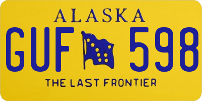 AK license plate GUF598
