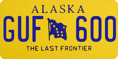 AK license plate GUF600