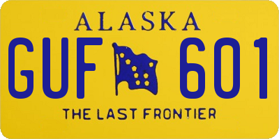 AK license plate GUF601