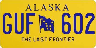 AK license plate GUF602