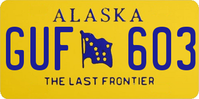 AK license plate GUF603