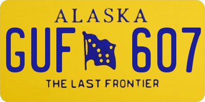 AK license plate GUF607