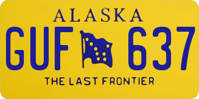 AK license plate GUF637