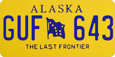 AK license plate GUF643