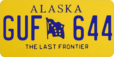 AK license plate GUF644