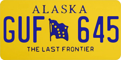 AK license plate GUF645