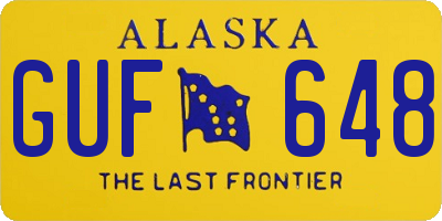 AK license plate GUF648