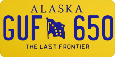 AK license plate GUF650