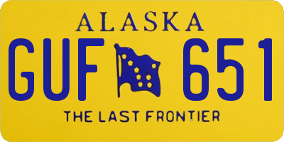 AK license plate GUF651