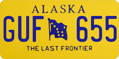 AK license plate GUF655