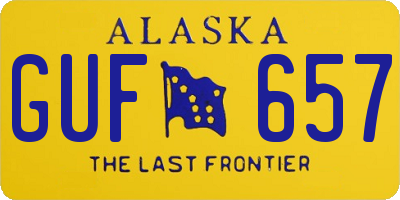 AK license plate GUF657