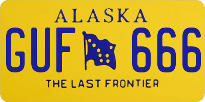 AK license plate GUF666