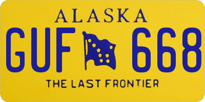 AK license plate GUF668