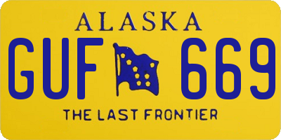 AK license plate GUF669