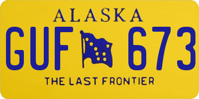 AK license plate GUF673