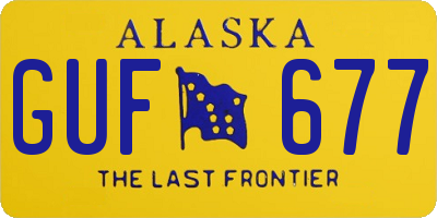 AK license plate GUF677