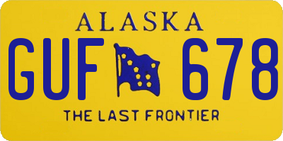 AK license plate GUF678