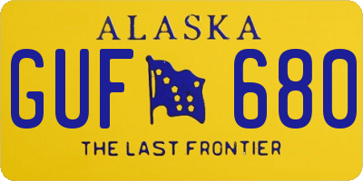 AK license plate GUF680