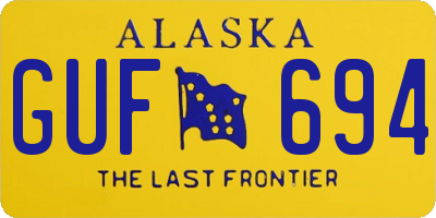 AK license plate GUF694