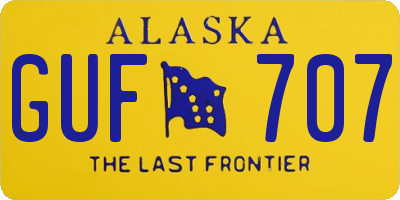 AK license plate GUF707