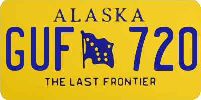 AK license plate GUF720