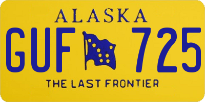 AK license plate GUF725