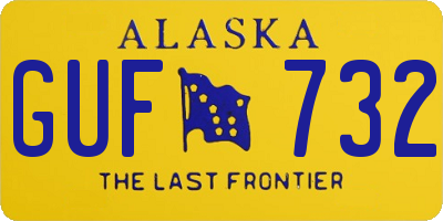 AK license plate GUF732