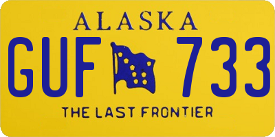 AK license plate GUF733