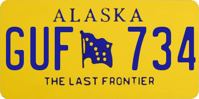 AK license plate GUF734