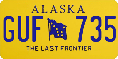 AK license plate GUF735