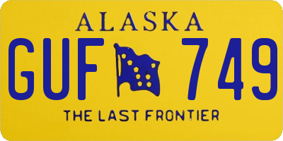 AK license plate GUF749