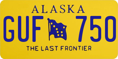 AK license plate GUF750