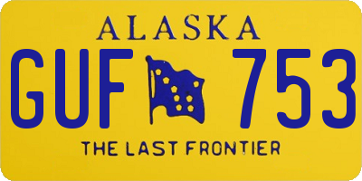 AK license plate GUF753