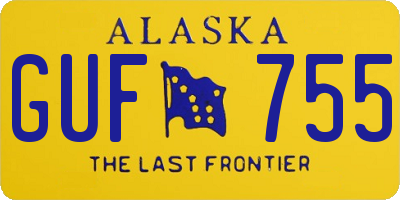 AK license plate GUF755