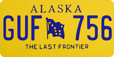 AK license plate GUF756