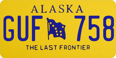 AK license plate GUF758