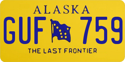 AK license plate GUF759